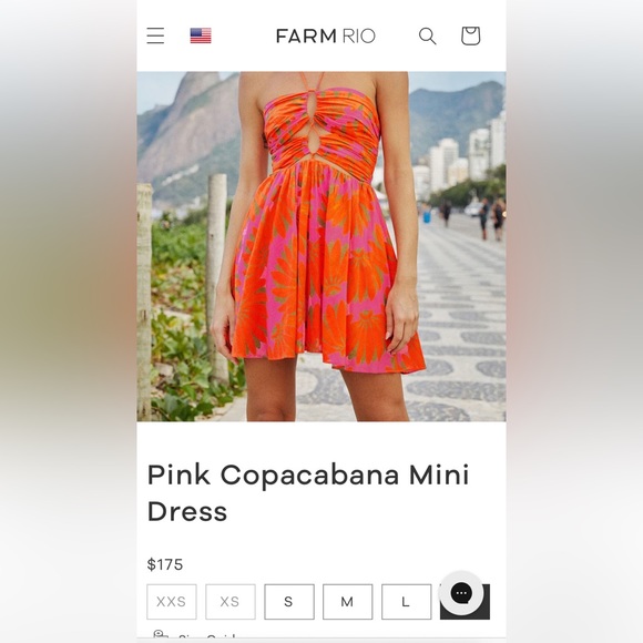 NWT Farm Rio Pink Copacabana Mini Dress - Picture 2 of 2